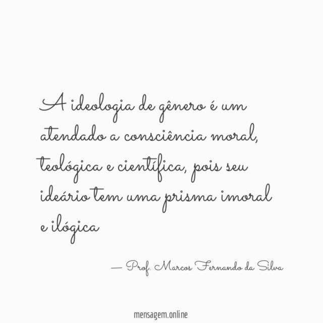 A ideologia de gênero é um atendado a consciência moral