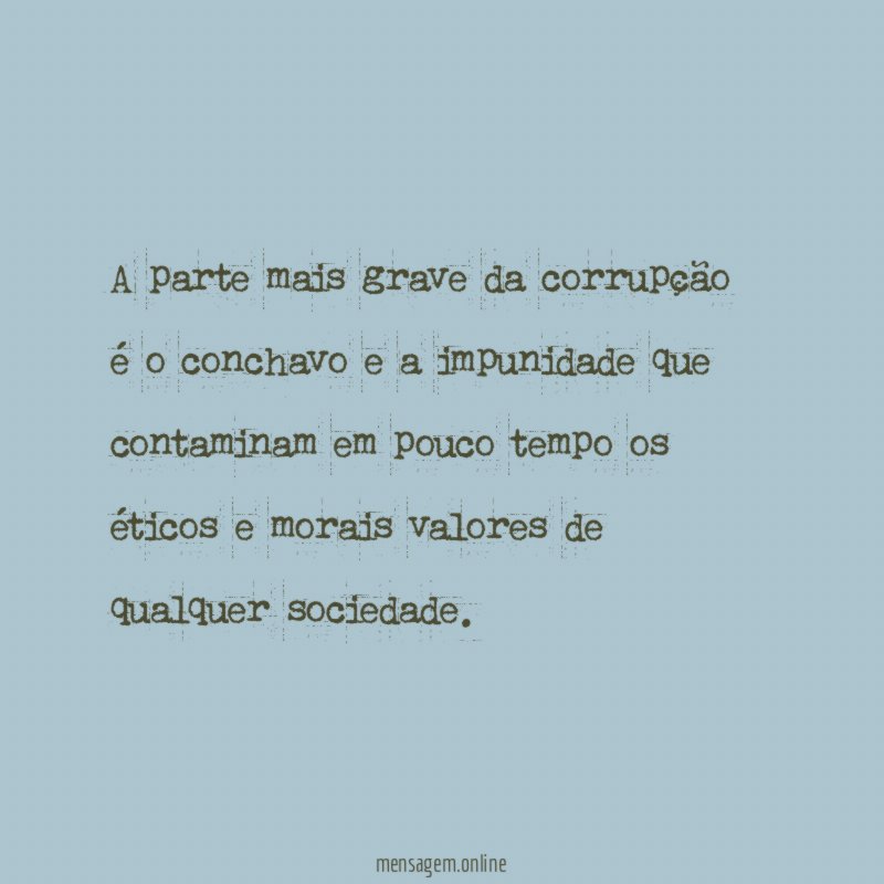 A parte mais grave da corrupção é