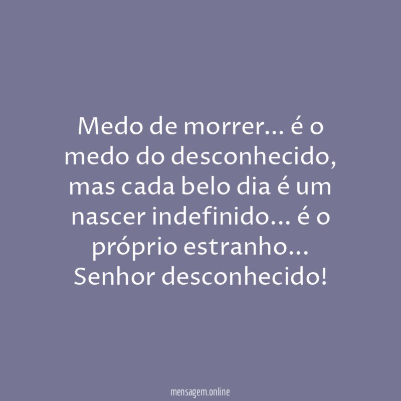 Medo de morrer