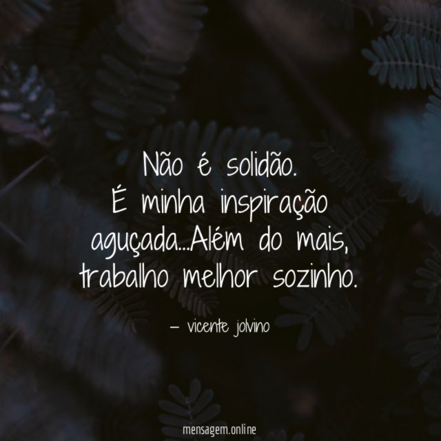 Não é solidão