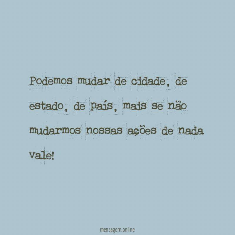 Podemos mudar de cidade