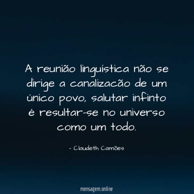 A reunião linguística não se dirige a canalizacão