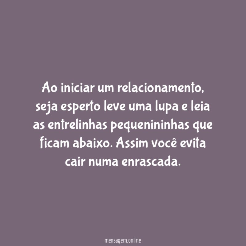 Ao iniciar um relacionamento