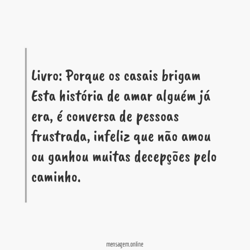 Livro: Porque os casais brigam