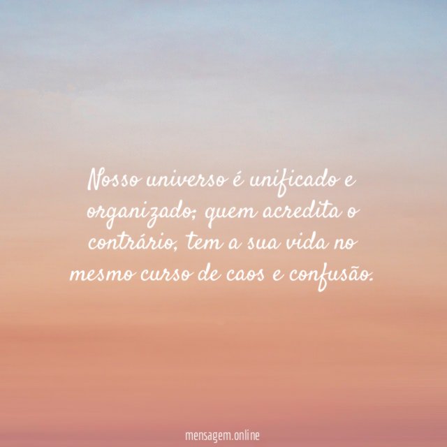 Nosso universo é unificado e organizado