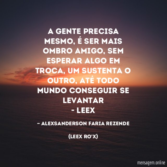 A gente precisa mesmo