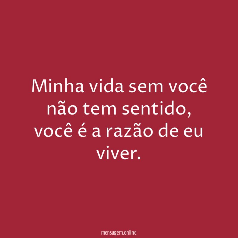 Minha vida sem você não tem sentido