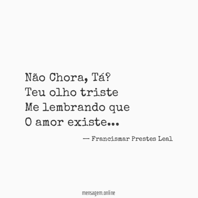 Não Chora, Tá?
