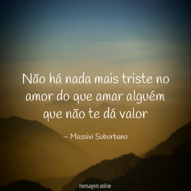 Não há nada mais triste no amor do