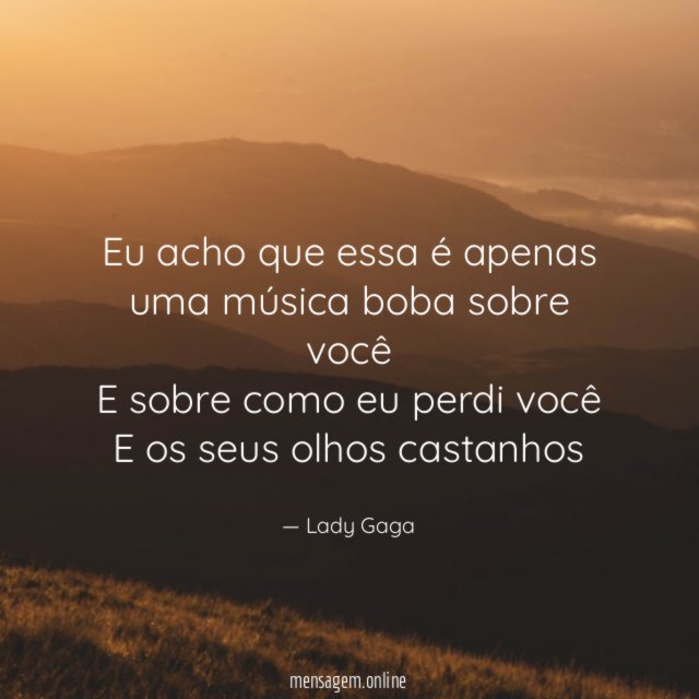 Eu acho que essa é apenas uma música