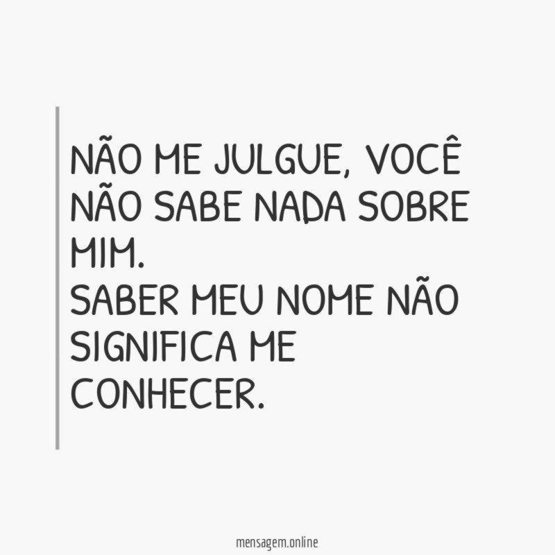 Não me julgue