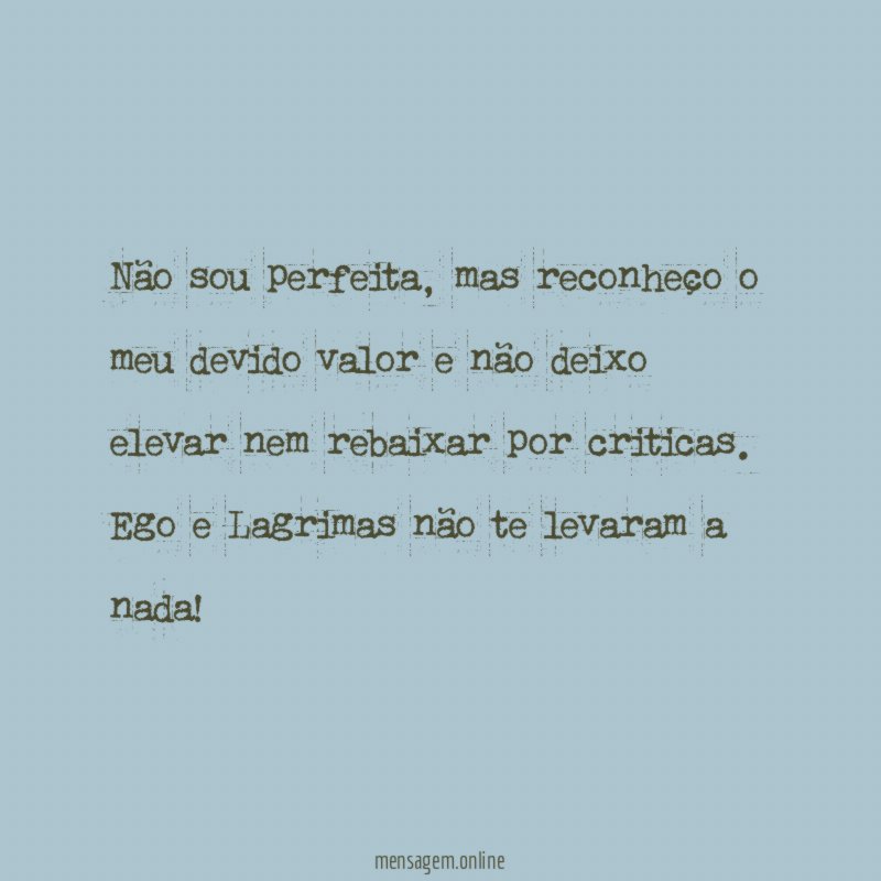 Não sou perfeita