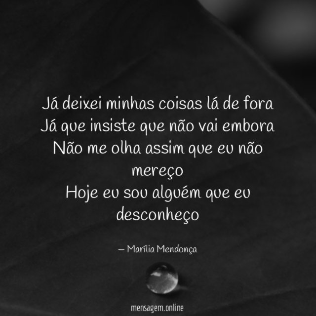 Já deixei minhas coisas lá de fora Já que