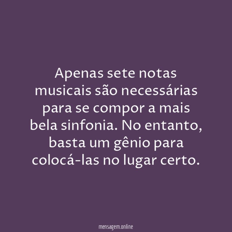 Apenas sete notas musicais são necessárias para se