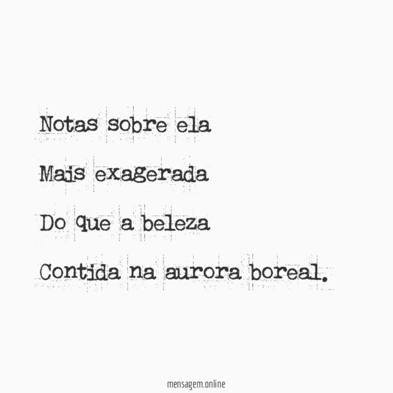 Notas sobre ela Mais exagerada Do que a beleza Contida na