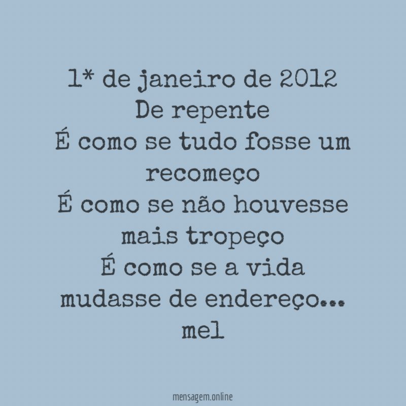 1* de janeiro de 2012