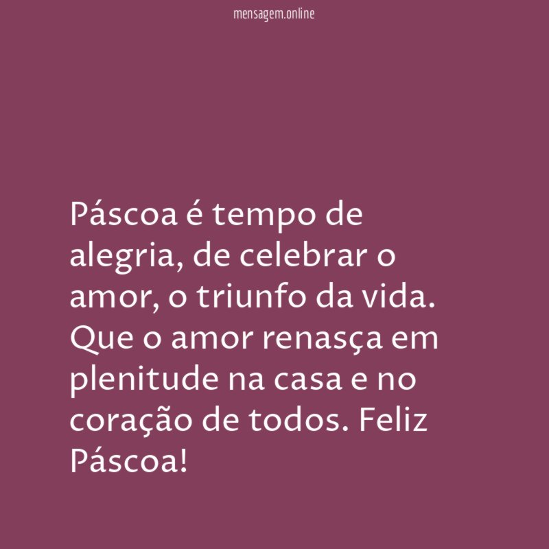 Páscoa é tempo de alegria