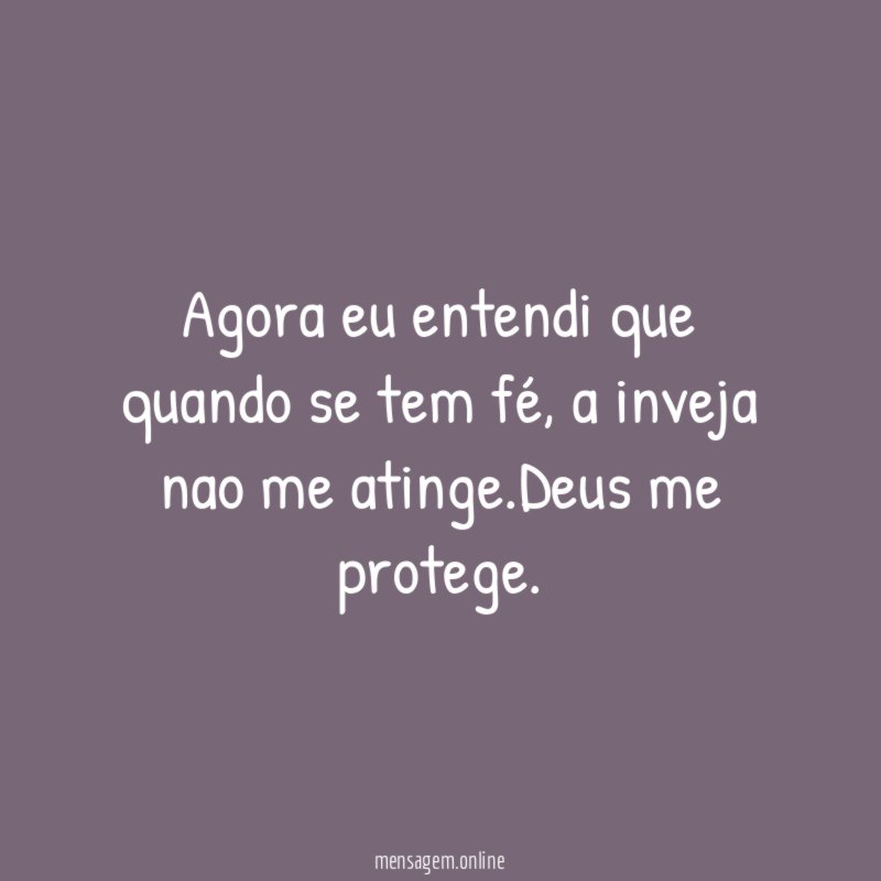 Agora eu entendi que quando se tem fé