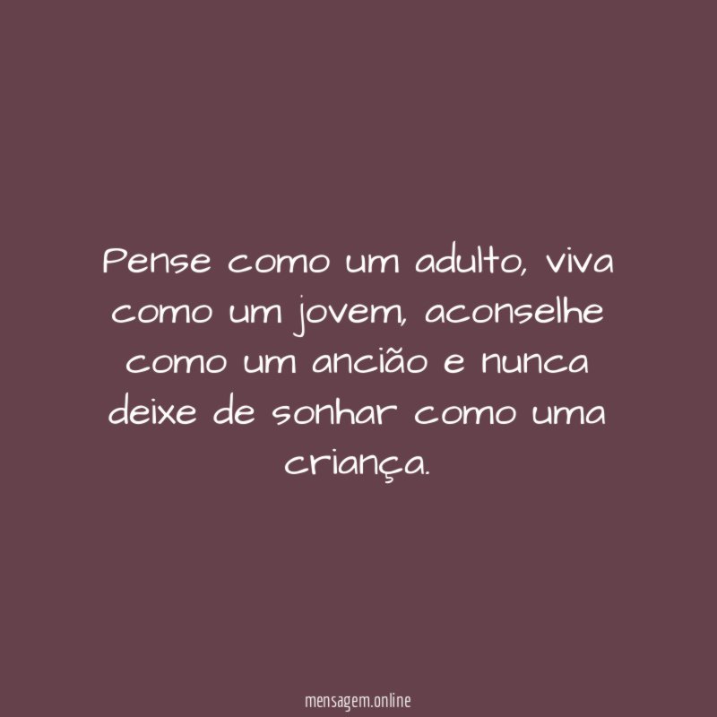 Pense como um adulto