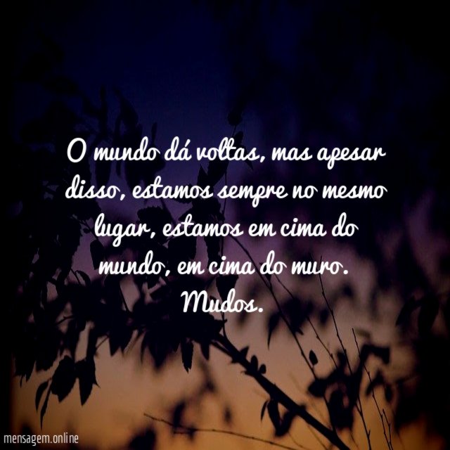 O mundo dá voltas