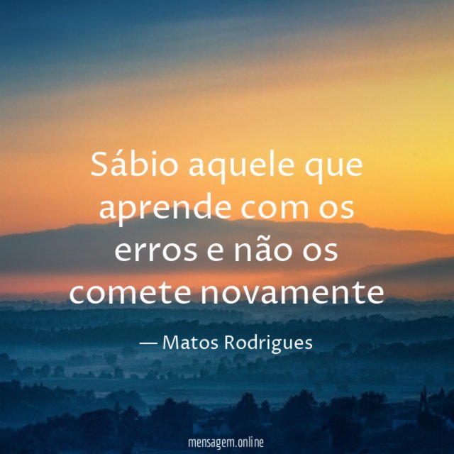 Sábio aquele que aprende com os erros