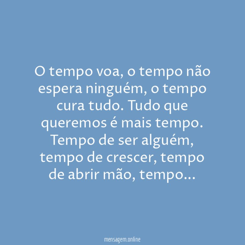 O tempo voa