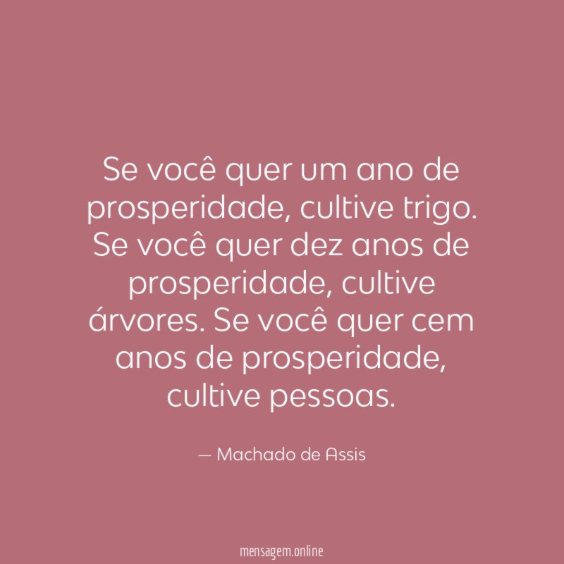 Se você quer um ano de prosperidade