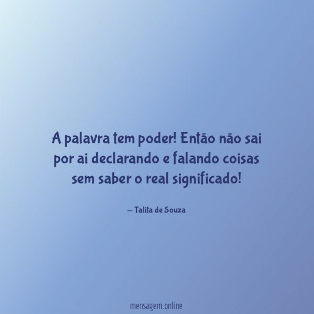 A palavra tem poder