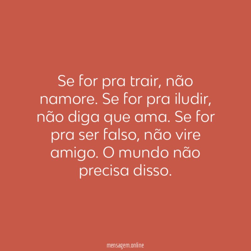 Se for pra trair