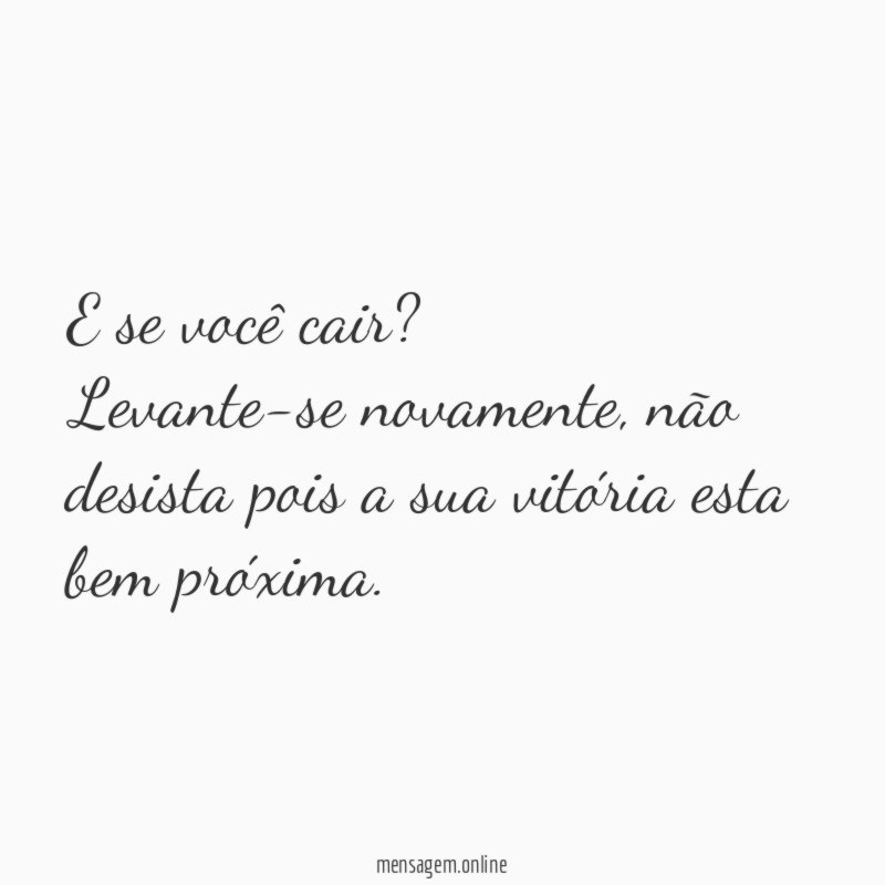 E se você cair