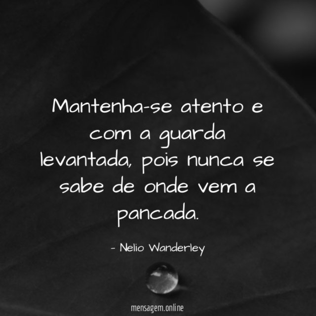 Mantenha-se atento e com a guarda levantada