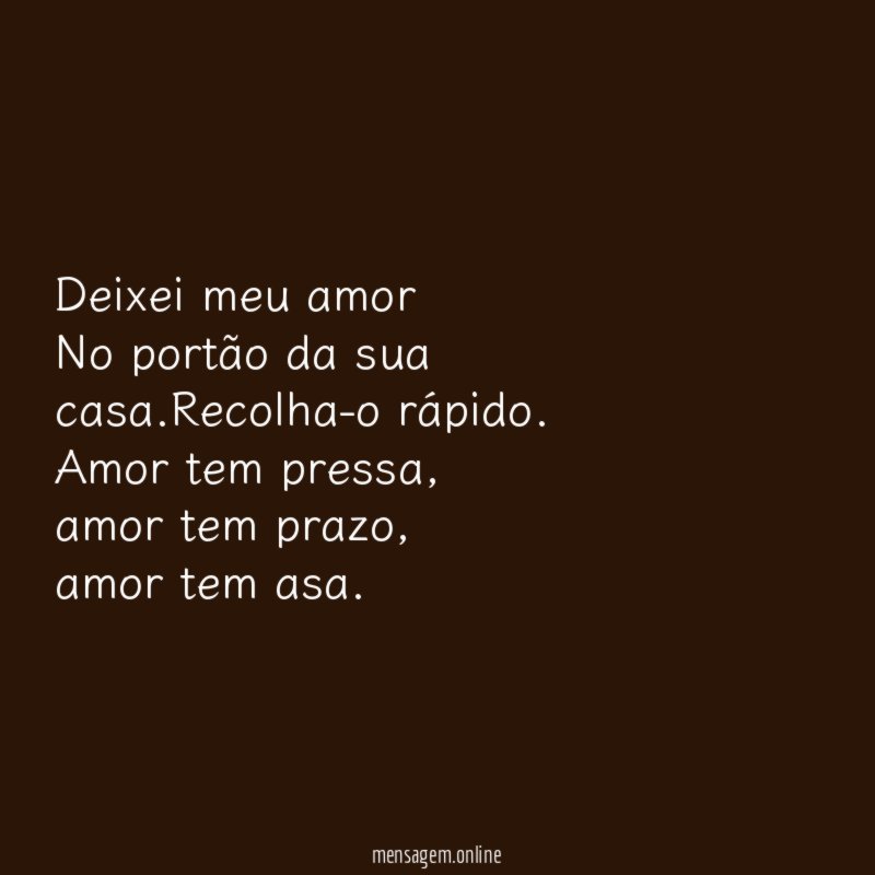 Deixei meu amor No portão da sua casa