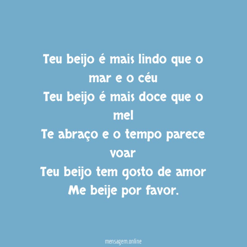Teu beijo é mais lindo que o mar