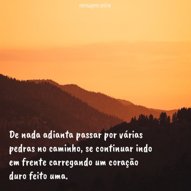 De nada adianta passar por várias pedras no caminho