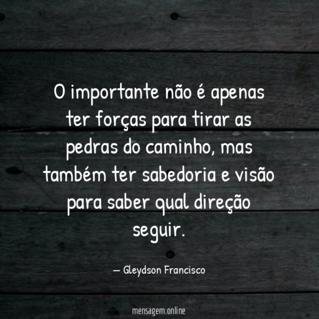 O importante não é apenas ter forças para