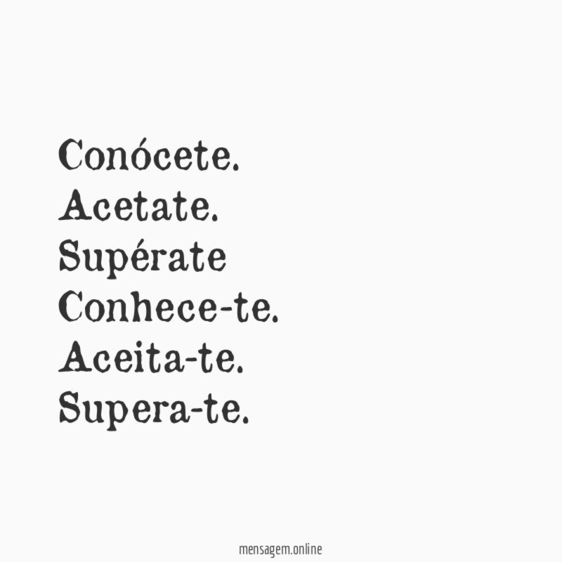 Conócete. Acetate. Supérate
