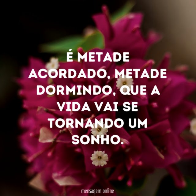 É metade acordado