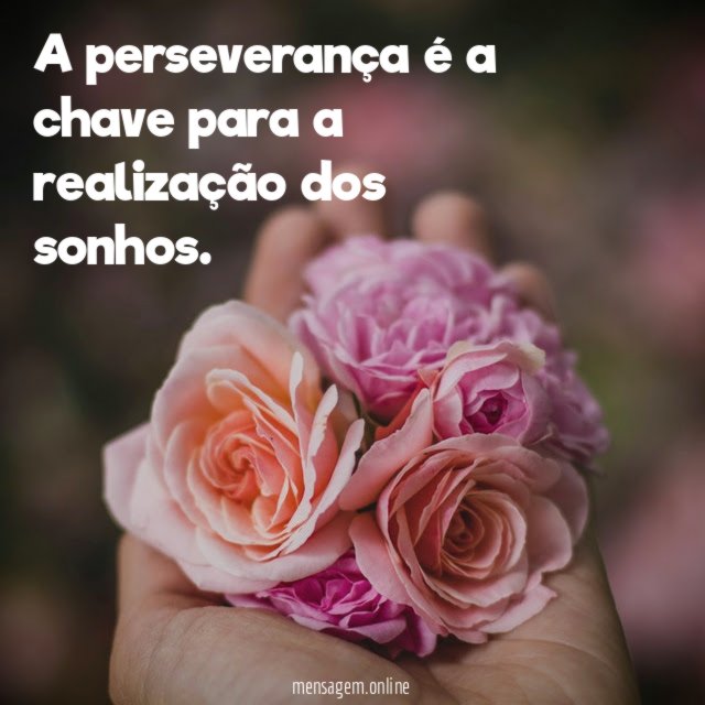 A perseverança é a chave para a realização dos sonhos