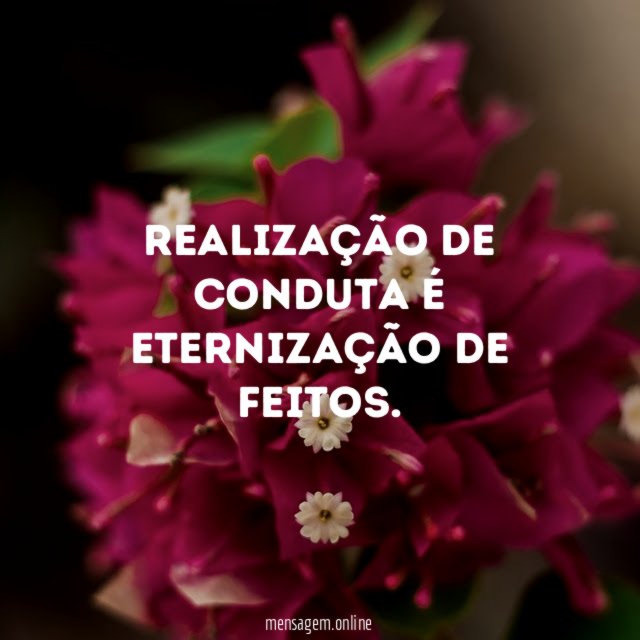 Realização de conduta é eternização de feitos
