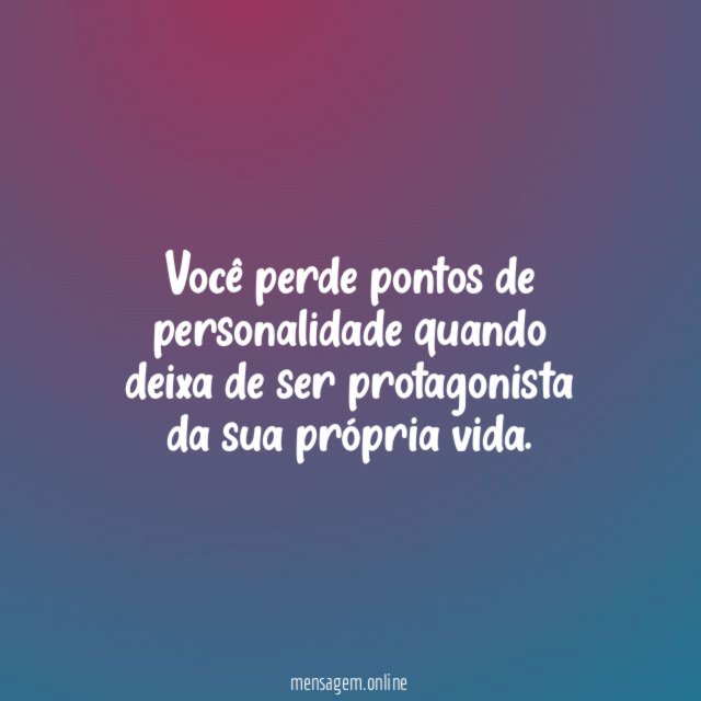 Você perde pontos de personalidade quando deixa de