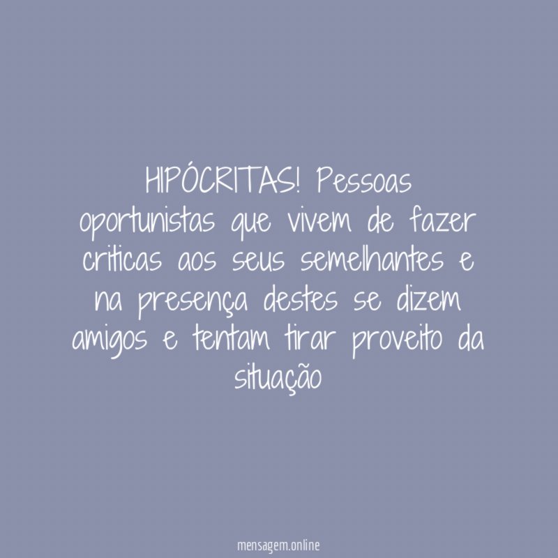 HIPÓCRITAS