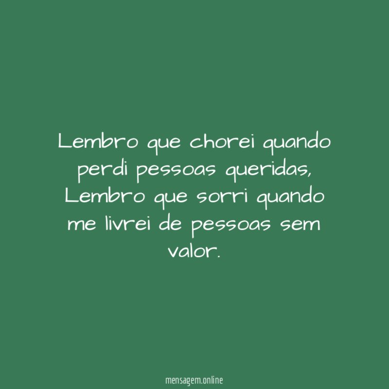 Lembro que chorei quando perdi pessoas queridas