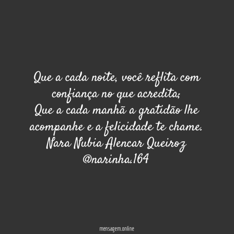 Que a cada noite