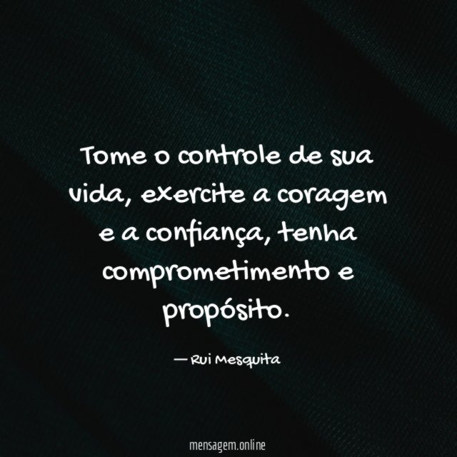 Tome o controle de sua vida