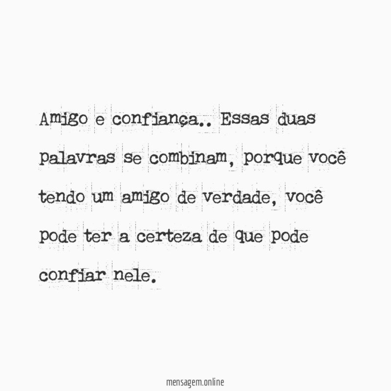 Amigo e confiança