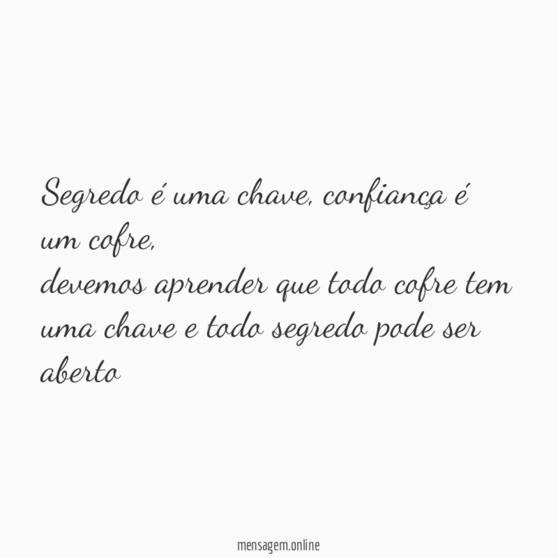 Segredo é uma chave