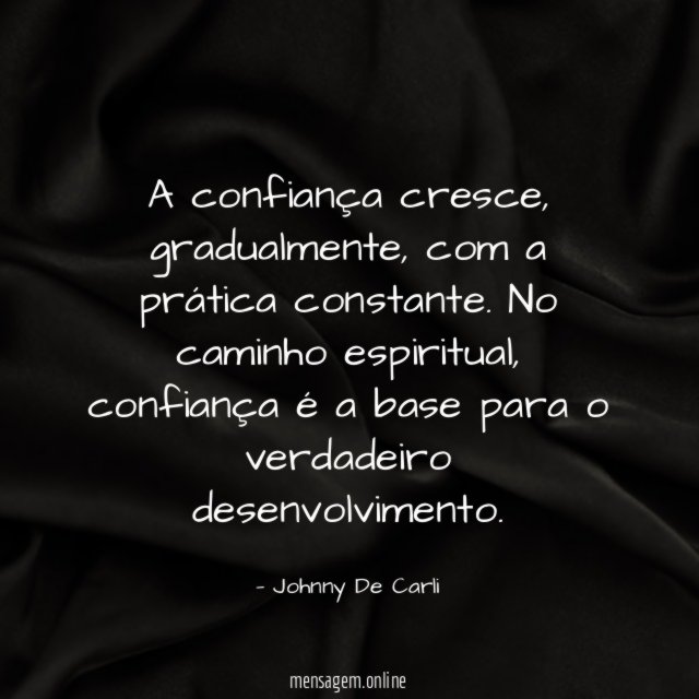 A confiança cresce