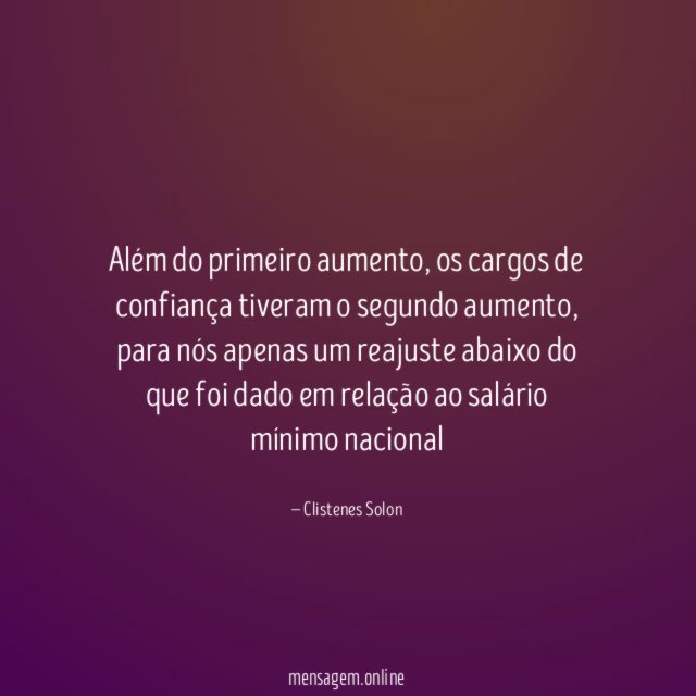 Além do primeiro aumento