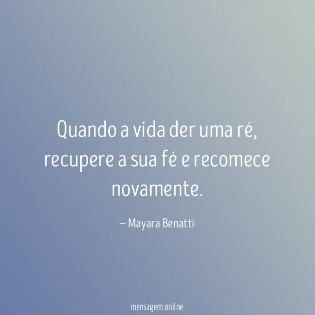 Quando a vida der uma ré