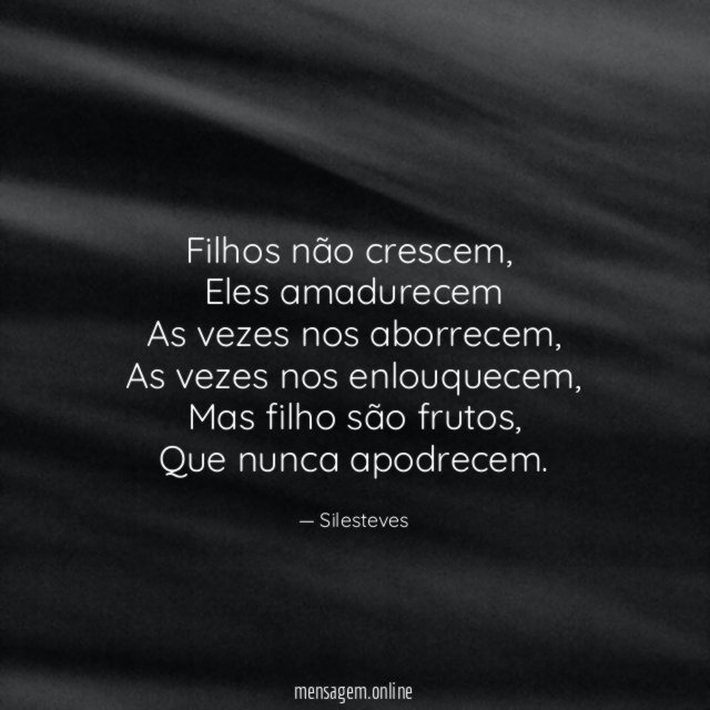 Filhos não crescem